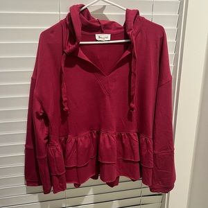 Peplum Hooded Pullover